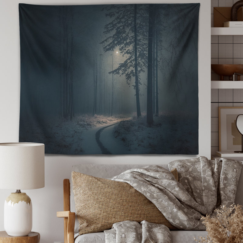 - Tapisserie murale paysage forêt, H 32 po x l 39 po