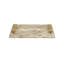 17.7x9.7x2" Marble Tray with Gold Handles