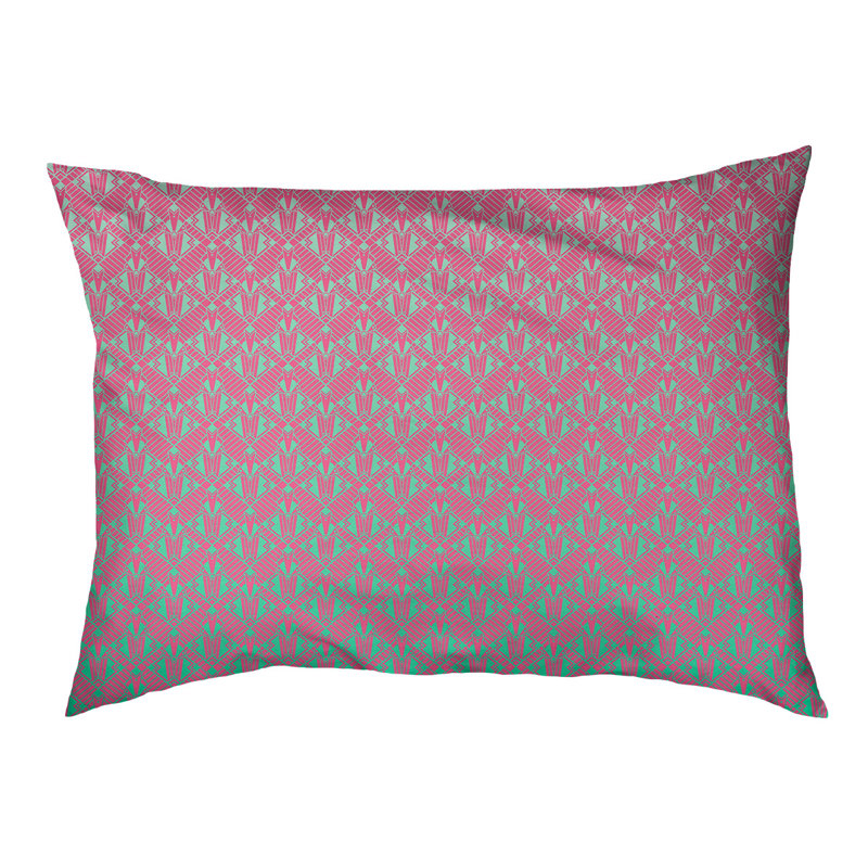 Coussin pour chien Byrge, Moyen (l 42,5 po x P 32,5 po x H 14 po), Rose / vert