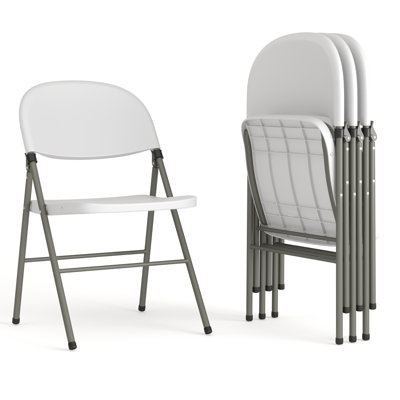 Chaise pliante en plastique avec structure en métal Inbox Zero Capacité 330 lb