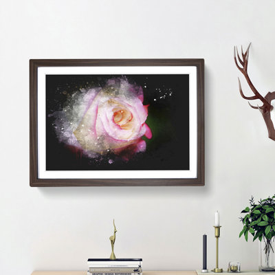 Pink Tipped Rose - Picture Frame Graphic Art Print