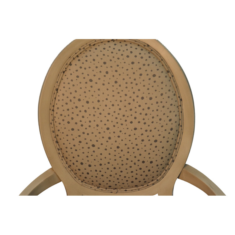 Chaise de salle à manger ovale à accoudoirs de style transitionnel