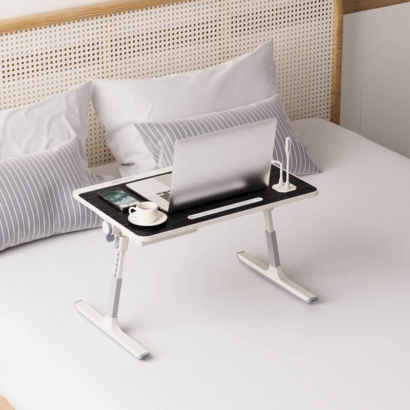Hauteur et angle réglable Support pour ordinateur portable pour lit, table d'appoint pour plateau de lit, table d'ordinateur portable pliable légère pour canapé-lit, bureau pour adultes, enfants