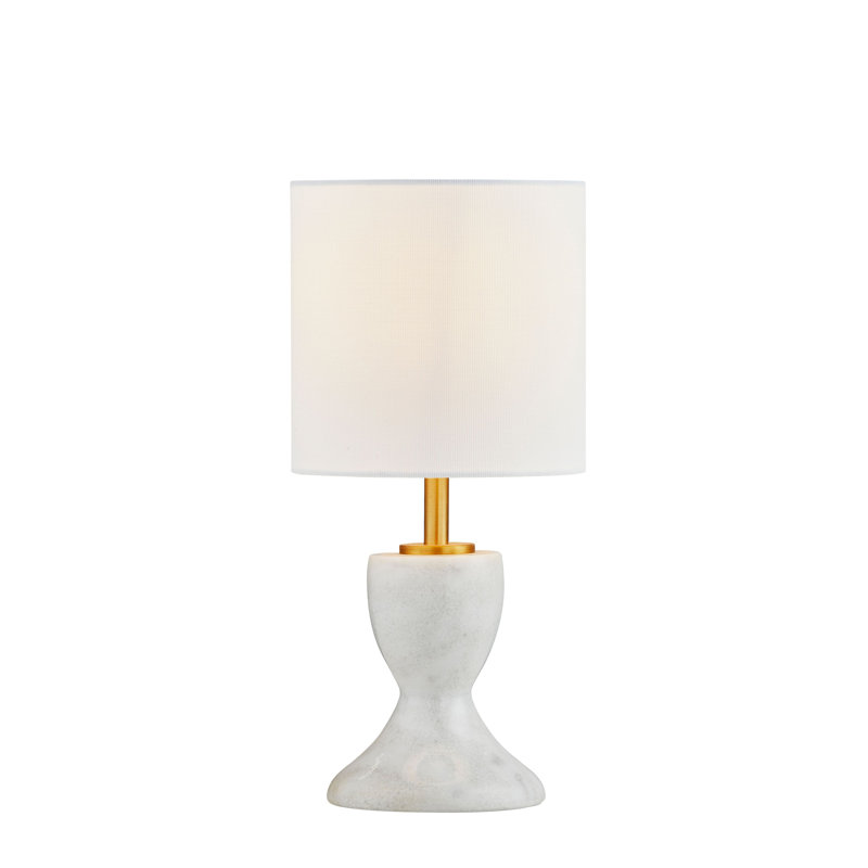Lisa 12.5" Mini Marble Table Lamp with Fabric Shade