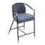 Tabouret de comptoir rembourré H 26 po avec structure en métal (ensemble de 2) - Bleu marine