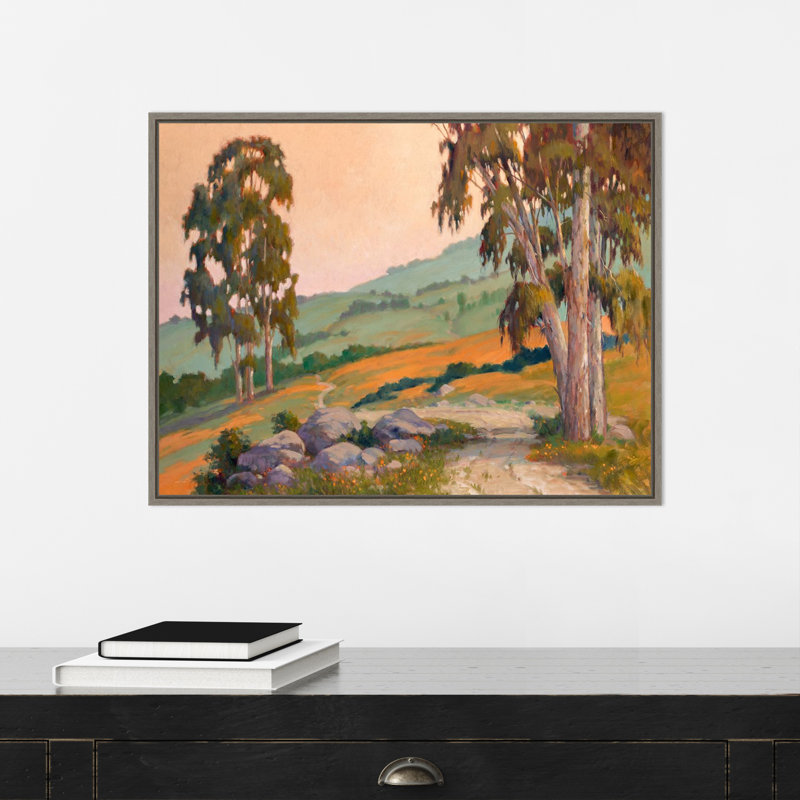 «Poppy Hill Path and Trees» par Ed Penniman, reproduction d'art sur toile encadrée, H 18 po x l 24 po x P 2 po