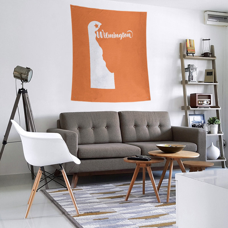 Tapisserie Wilmington Delaware, H 80 po x l 68 po, Orange