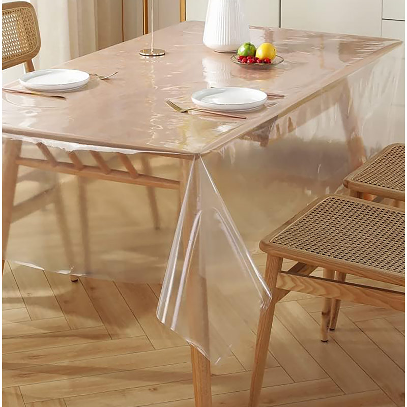 Aghrunniaght Protecteur de table en PVC et plastique transparent pour table de salle à manger, 70 po x 492 po