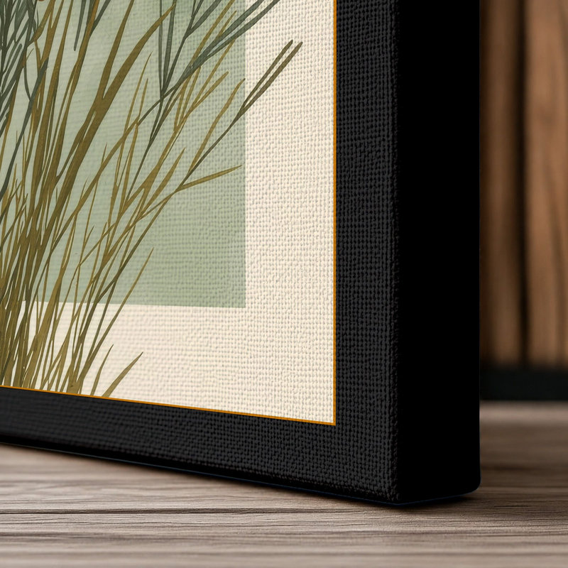 Sedge and Spikes Botanical - Wrapped Canvas, 36x24 - 91.4 x 61.0 cm, Black Border
