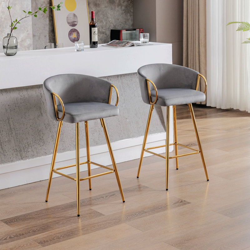 Chaise d'appoint, tabouret de bar Rinus, Bleu