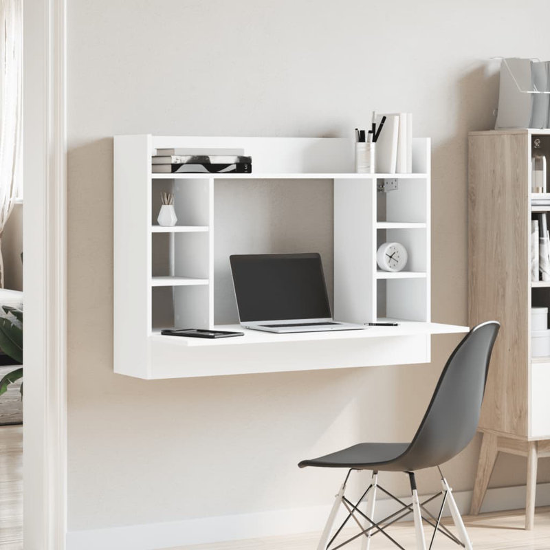 Wall-Mounted Desk 105X48x75 Cm Engineered Wood, White