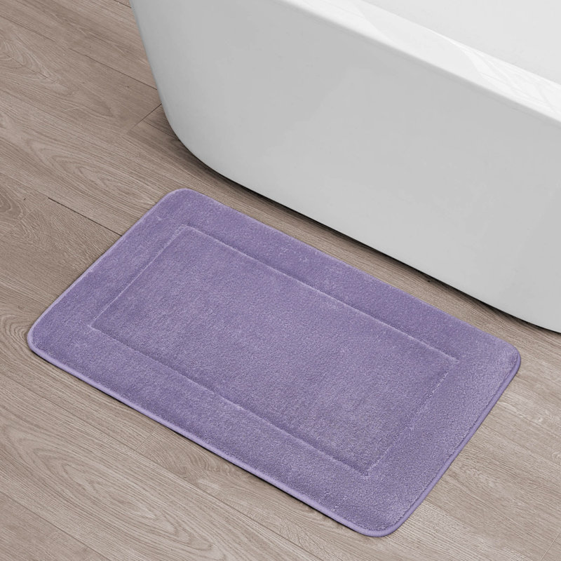Non-Slip Bath Rug - Basics by Wayfair™, 20" W x 32" L, Wisteria Purple