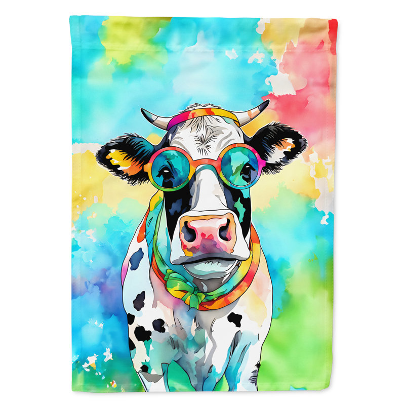 Drapeau de maison de vache hippie