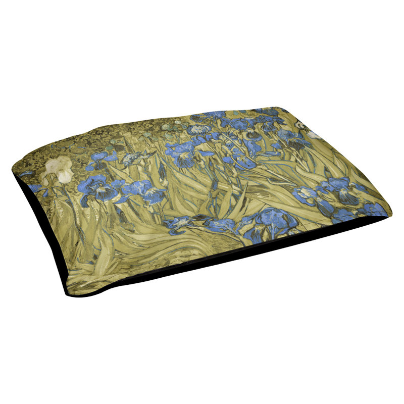 Coussin pour chien iris Weddle, Moyen (L 29,5 po x P19,5 po x H 9,5 po), Jaune / Bleu