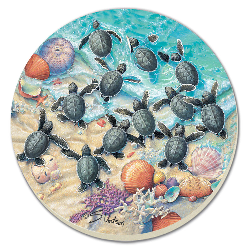 Stoneware Round 4 Piece Coaster Set