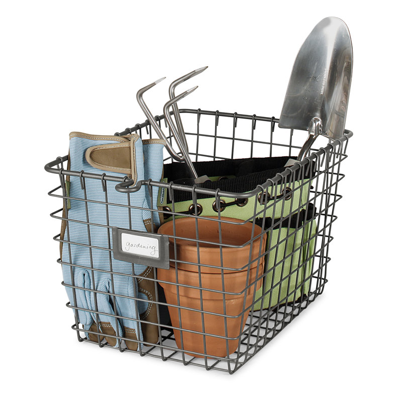 Panier en métal / métal Albie, Gris industriel, H 8 po x l 9 po x P 12,5 po, 1
