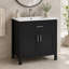 Meuble-lavabo autoportant de 76 cm de large avec porte, tiroir intérieur et dessus en céramique-1122163087