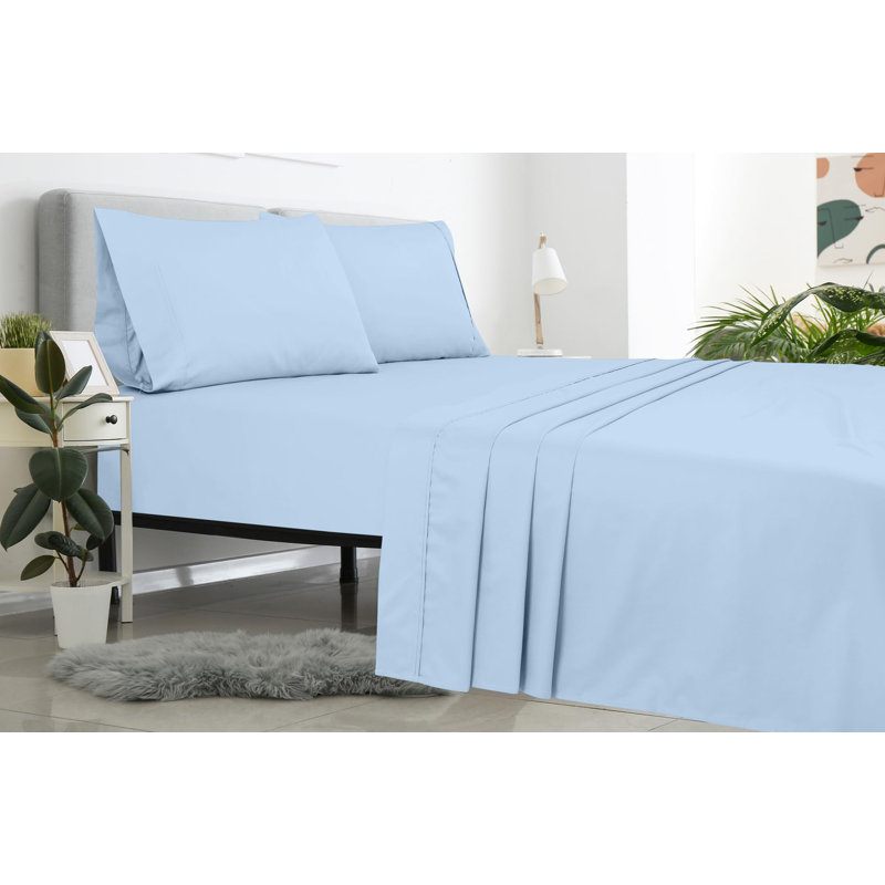 Royale Linens | Draps plats en microfibre brossée ultra doux seulement | Infroissable et résistant aux taches | Drap de qualité supérieure pour lit Hotel