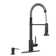 Single Handle Pull Down Kitchen Faucet with Soap Dispenser in Brushed Nickel