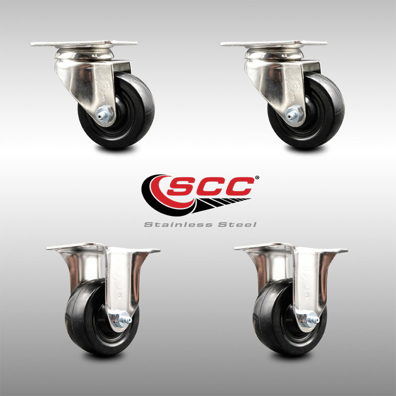 4 Piece Hard Rubber Caster Set