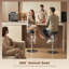 Swivel Upholstered Adjustable Height Counter Stool with Metal Frame-1370564129