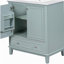 Ensemble de lavabo pour salle de bain de 30 pouces, armoire de bain multifonctionnelle avec porte et tiroir, structure en bois massif et panneau de fibres à densité moyenne-598499371
