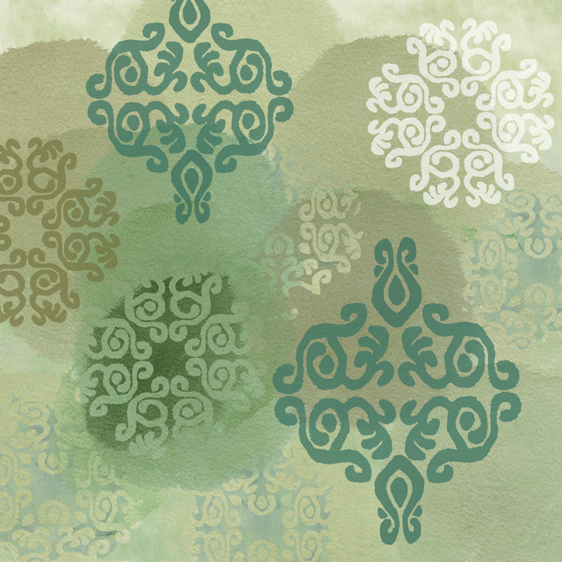 «Green Moroccan Decorative III», reproduction sur toile, H 30 po x l 30 po