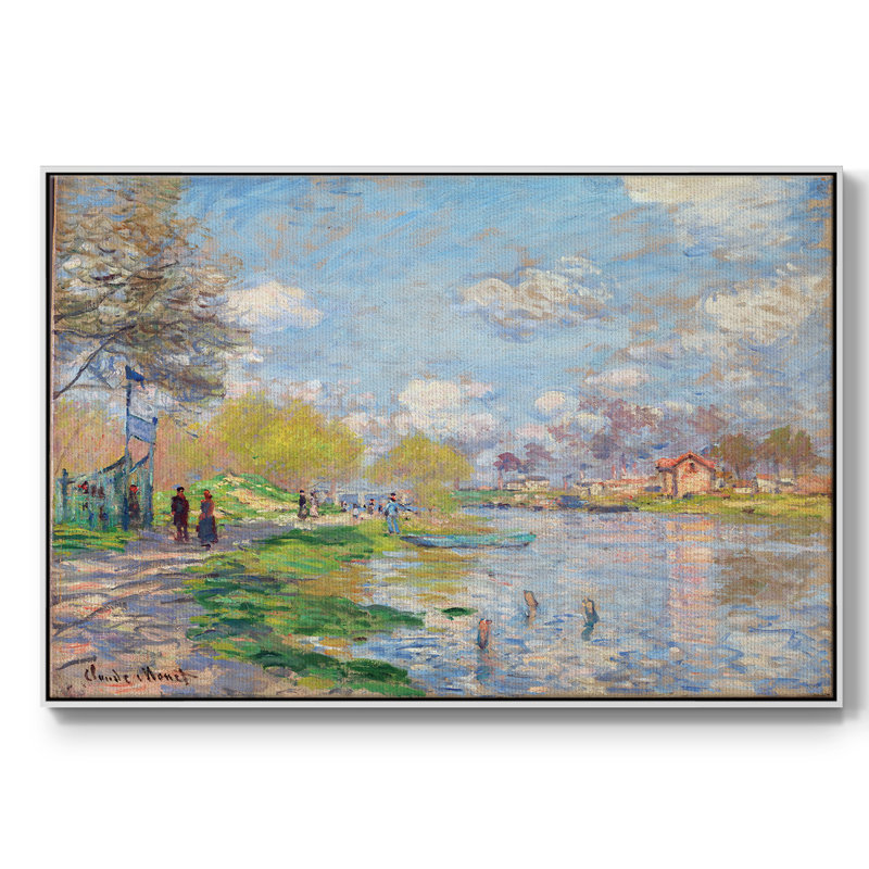 " Monet " by Claude Monet, 25" H x 37" W x 2" D, White