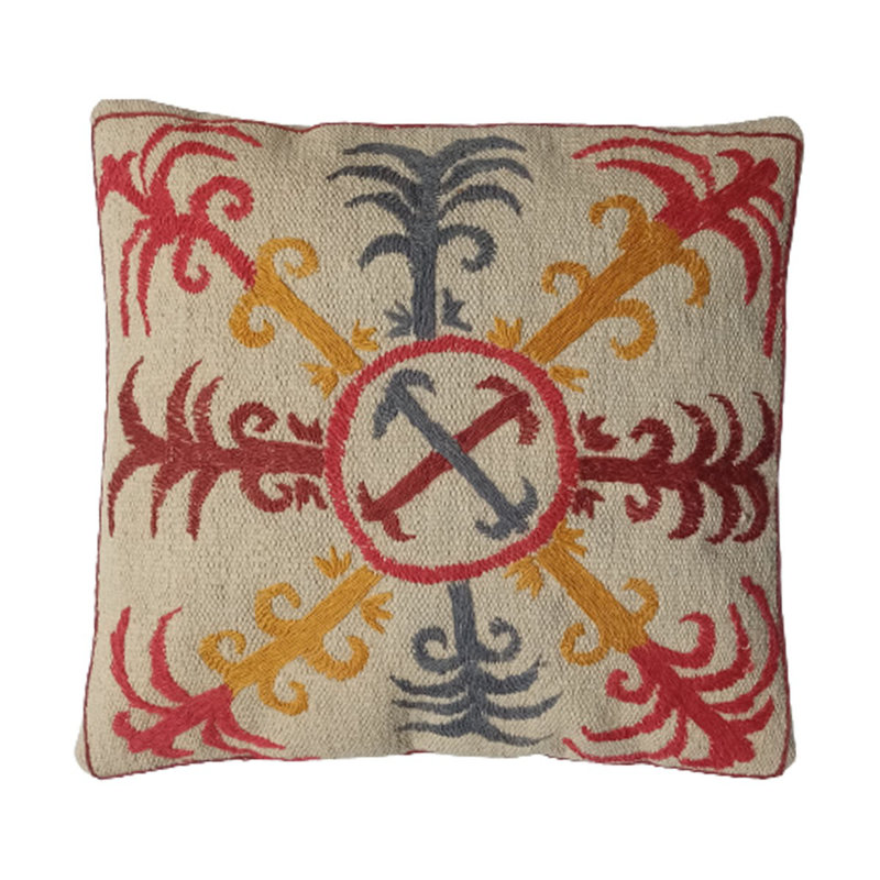 Indoor / Outdoor Abstract Square Cushion Cover, Cinereous