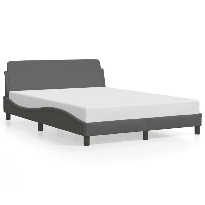 Structure de lit vidaXL gris foncé 137 x 190 cm