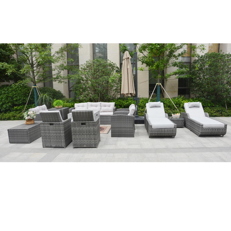 13 - Person Patio Conversation Set with Cushions