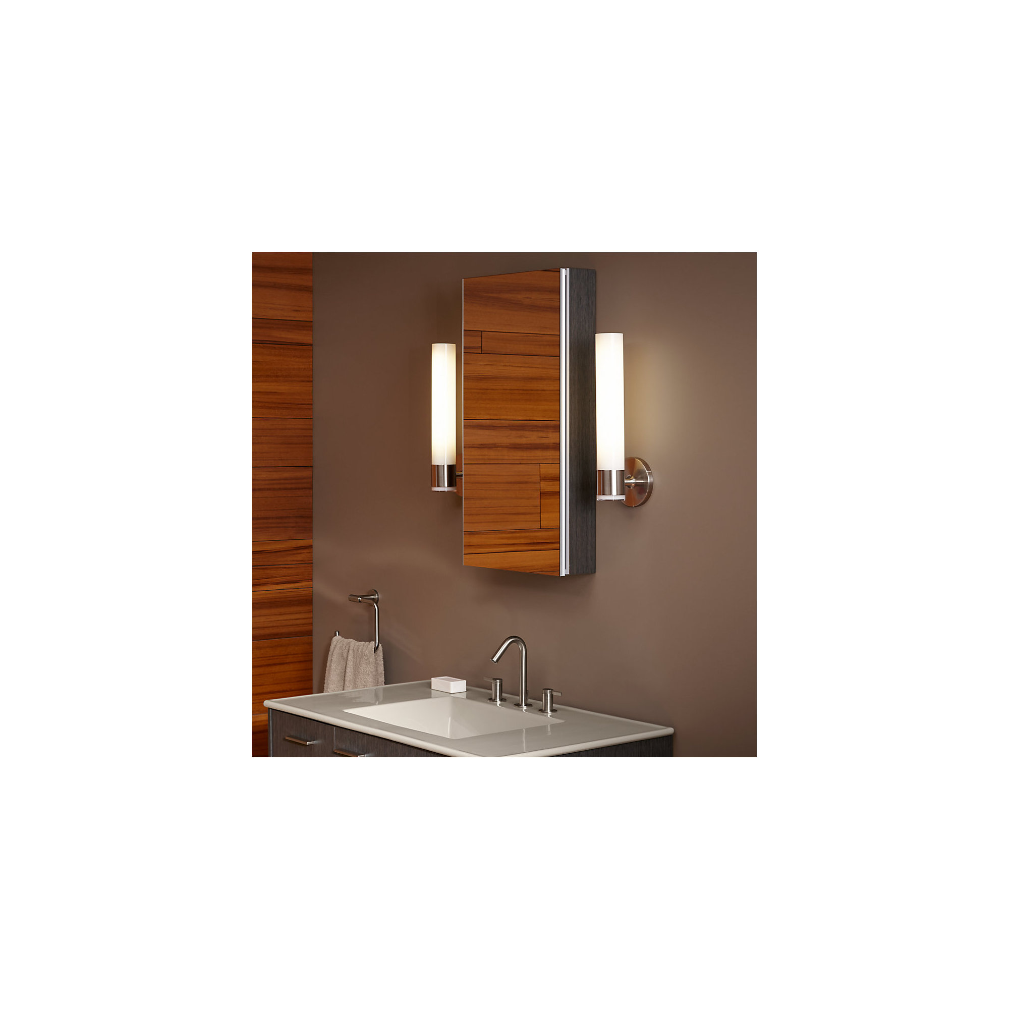 Verdera Recessed or Surface Mount Frameless Medicine Cabinet with 3 Adjustable Shelves, 30" H x 15" W x 4.75" D