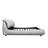 Grey Upholstered Platform Bed With Waterproof Material And Solid Slats Queen Ergonomic Headboard Wood Frame-628496801-628496803