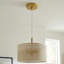 LAMPE PENDENTIF EN CHÊNE ET DORÉ Feuerstein