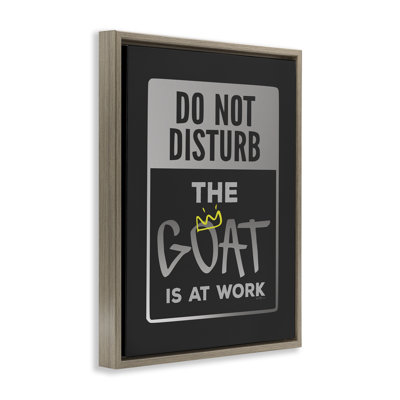 Do Not Disturb GOAT Gold Framed Floater Canvas Wall Art, design by Lux + Me Designs