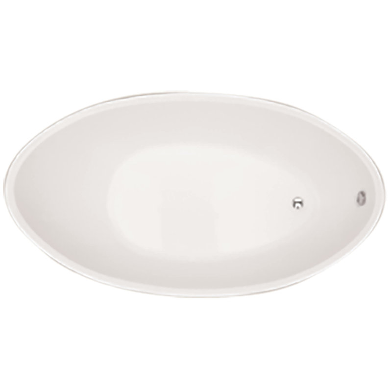 Carli 60'' L Soaking Bathtub, White, Satin Chrome