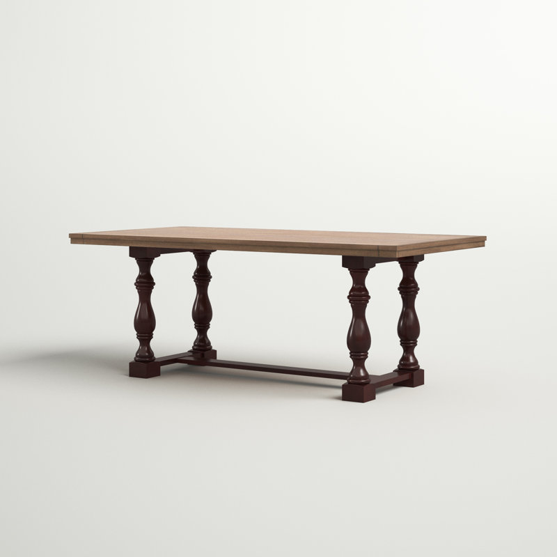 Fortville Solid Wood Dining Table, Antique Berry