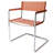 Momei Saddle Leather Accent Armchair with Stainless Steel Metal Frame-348346032