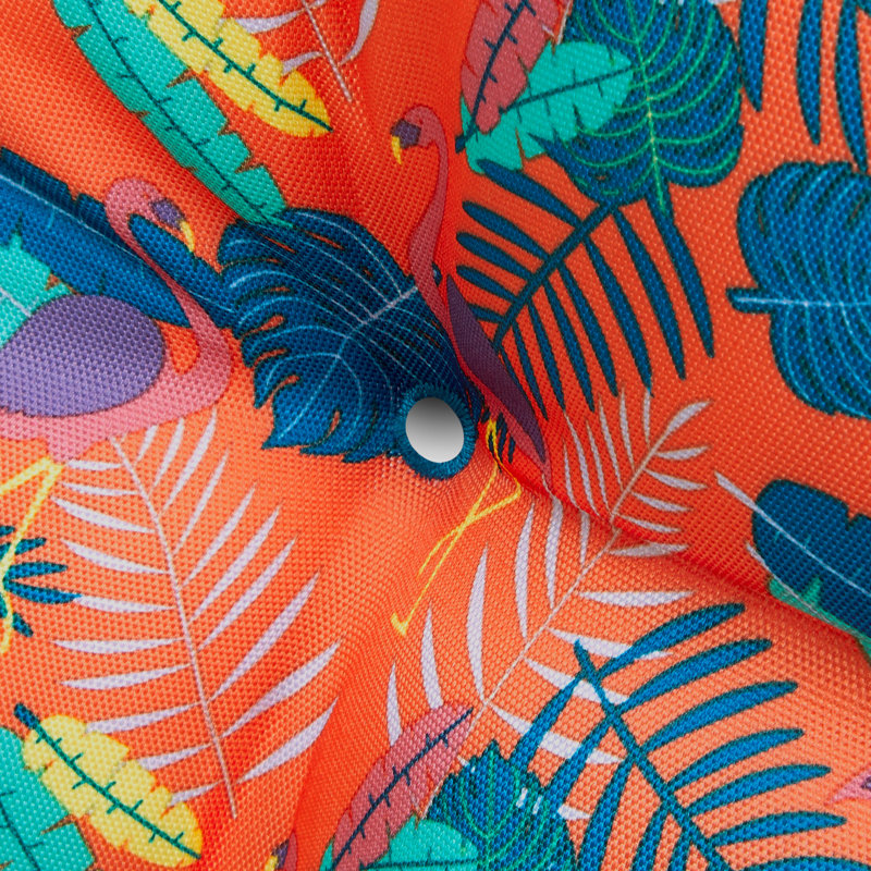 Outdoor 5'' Dining Chair Seat Cushion, Teal Orange Geo