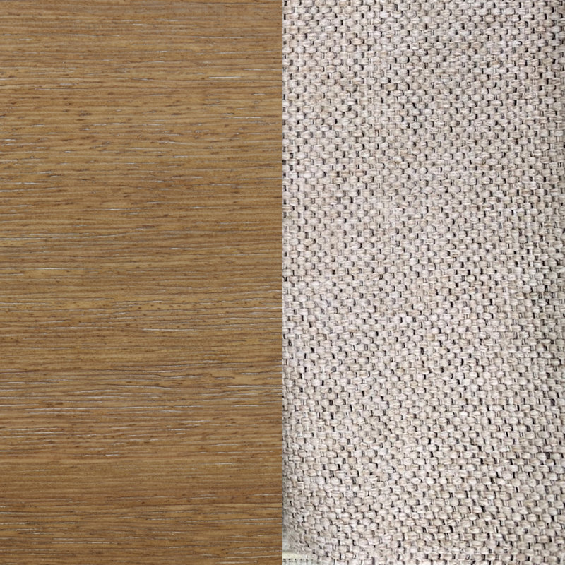 Tabouret de bar à dossier exposé avec pieds en bois massif, ensemble de 2, Crème crème / cadre brun naturel, 2