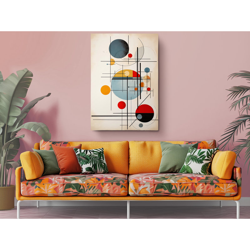 Impression sur toile de formes géométriques abstraites peintes colorées, décoration murale moderne pour la maison et le bureau