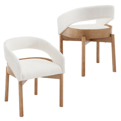 Chaise rembourrée moderne en bois massif avec accoudoirs et chaise d'appoint