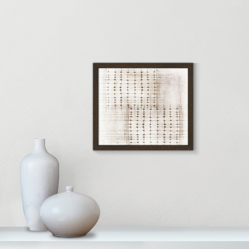 «Intersecting Lines in Quiet Neutralité I - Version paysage» par , Grain de bois noyer, L 15 po x H 13 po