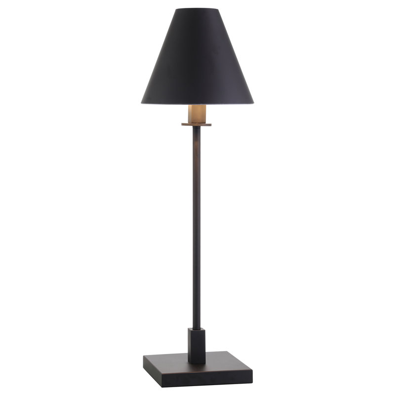Clement 28" Tall Table Lamp with Metal Shade in Blackened Bronze/Blackened Bronze, Blackened Bronze