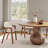 5-pieces Farmhouse Round Dining Set Solid Wood Dining Table With 4 Upholstered Armchairs, Zen-style-1973977315-1973548554