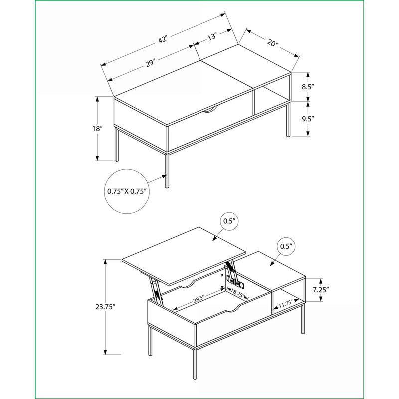 Table basse 42 po Modern