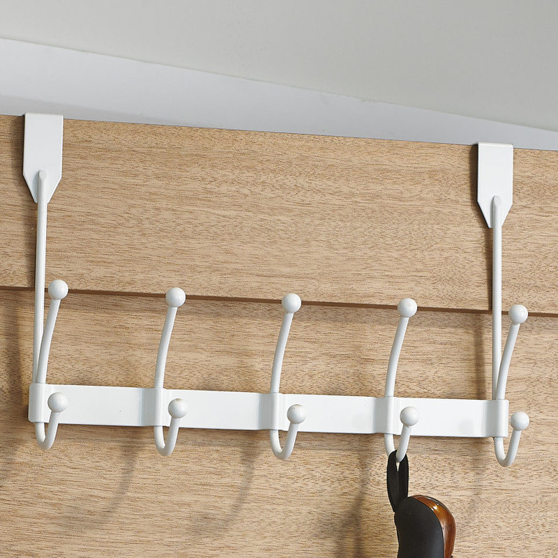 Utility Over The Door Coat Rack, White