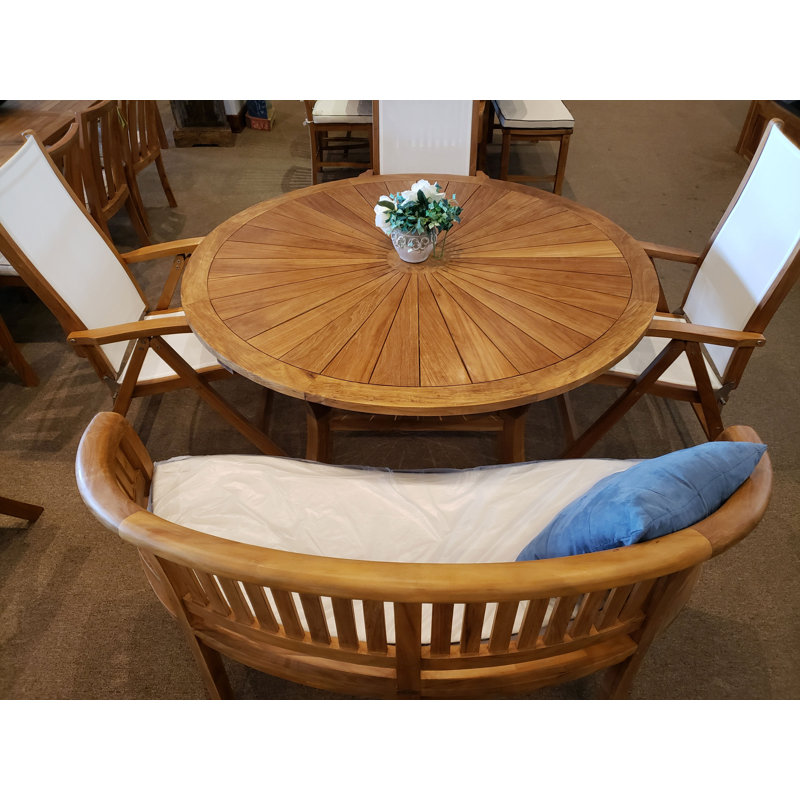 Forsberg Outdoor Round Teak Dining Table