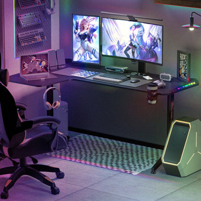 Amici L-Shaped Steel Computer Desk