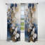 Ailes de papillon doré bleu et fleurs I - Rideau traditionnel - Velours obscurcissant - 1 panneau-107831408